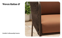 Woven Armchair and Table Set the manufacturerather-Resistant Woven Armchair Set Comfortable Thick paddings for Adults