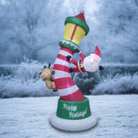 Christmas Inflatable with Santa Outdoor Christmas Inflatable Decoration Festive Inflatable Yard Decoration for Lawn, Garden