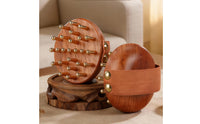 Easy to Maintain Meridian Massage Brush with Strap Handheld Wooden Meridian Brush Natural Wood Gua Sha Tool Gentle for Adults, Travelers, Home