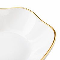 Bone China Serving Plates with Gold Trim, Modern Minimalist Style