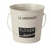 Flower Pot Container Painted Finish Farmhouse Tin Planter Tapered Shape