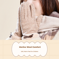 Winter Wool Gloves, Women, Touchscreen, Warm, Outdoor, Gift