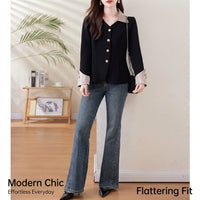 Blouses for Women in Extended Sizes with V-Neck Bow Detail, Long Sleeve for Casual Wear, Polyester Blouse up to 5XL Fit