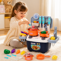 Play Kitchen with Realistic Sounds and Lights, Educational Kids Kitchen for 4-6 Years, Interactive Toy Kitchen Set for Imaginative Role-Play
