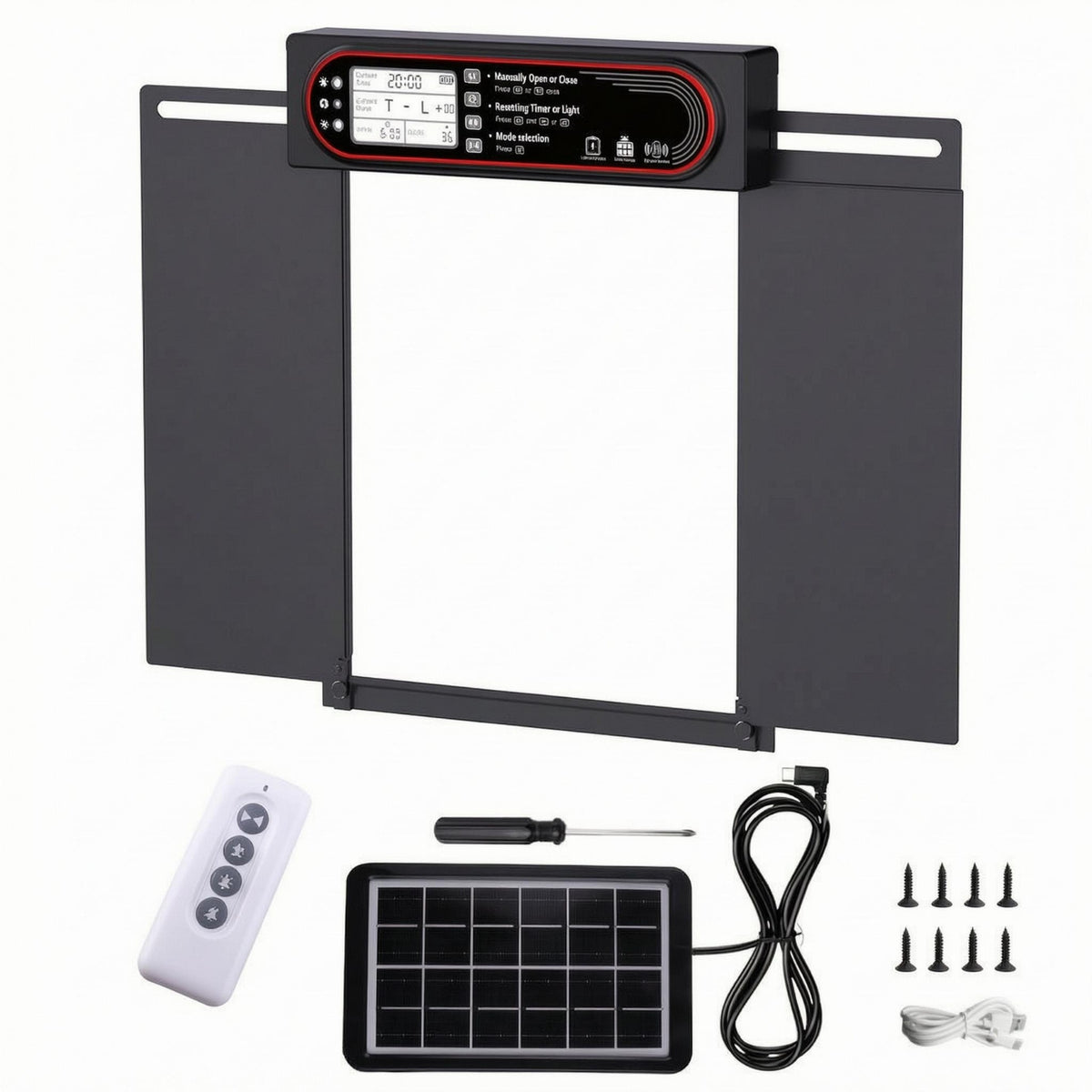 Solar Automatic Coop Door ABS Farm Accessory Easy Install