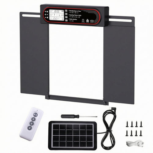 Solar Automatic Coop Door ABS Farm Accessory Easy Install