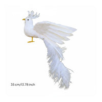 Colorful Design Long-Tailed Bird Ornament Photo Prop Phoenix Bird Decoration Feathered Home Decor Lifelike for Living Room