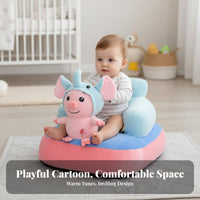 Plush Sit-Training Chair Anti-Fall Design creatureShaped Sitting Trainer for Home