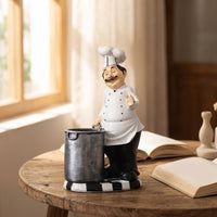 Chef Figurine with Utensil Kitchen Chef Figurine Countertop for Bakers