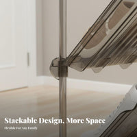 Space-Saving Narrow Shoe Shelf Unrestricted Standing Stackable Shoe Rack Easy Assembly High Bearing Capacity for Students, Apartment Dwellers, Families, Entryway, Dorm Room, Bedroom, Bathroom