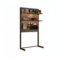 Freestanding Pegboard Shelf Space Saving No Tools Required Vertical Storage Rack Stable Construction Gaming Desk Organizer for Hobbyists, Home Office