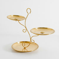 3-Tier Fruit Plate Stand Stainless Steel Gold Cupcake Holder Light Luxury Design