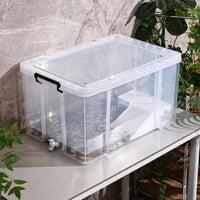 Transparent Turtle Tank with Lid and Drainage