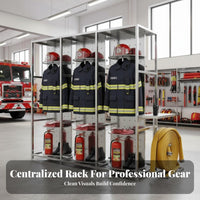 Firefighter Gear Rack Fire Suit Storage Stand Rust-Resistant Rotating Equipment Rack for Firefighters, Emergency Services Personnel