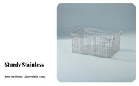 Stackable Wire Basket Set Mesh Bottom Stackable Grid Container Rust-Resistant