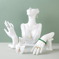 Resin Bust Jewelry Display Stand for Necklaces and Earrings