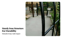 Decorative Metal Garden Arbor Sturdy Construction Garden Arch Weather-Resistant Metal Arbor Easy Assembly for Gardeners, Homeowners, DIY Enthusiasts, Courtyard, Backyard, Pathway Entrance, Walkway