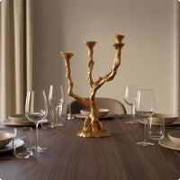 Multi-Arm Candle Holder Artistic Design Multi Arm Candle Stand Stable Base Table Ornament