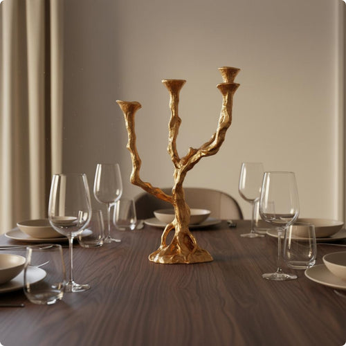 Multi-Arm Candle Holder Artistic Design Multi Arm Candle Stand Stable Base Table Ornament