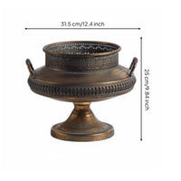 Gold Pedestal Vase Handcrafted Golden Appearance Pedestal Bowl Wide Opening Footed Floral Bowl for Wedding