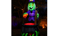 Inflate Inflatable Witch and Boiling Pot Outdoor Inflatable Witch Spooky Yard Decor Lighted for Lawn