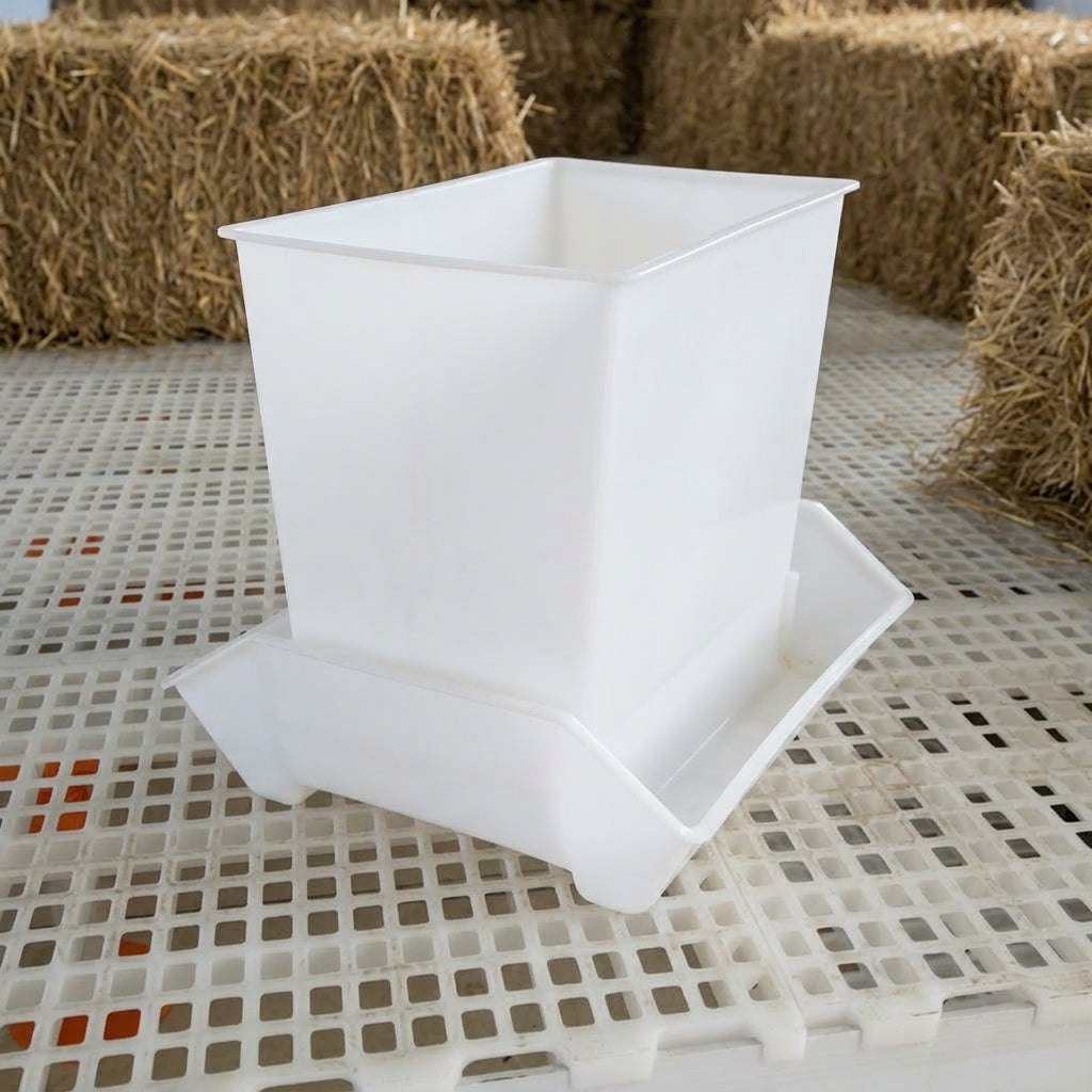 30kg Chicken Feeder, Automatic Poultry Feeder with Arch Design, Sun Resistant PP Duck & Chick Dispenser, 63x45x37cm