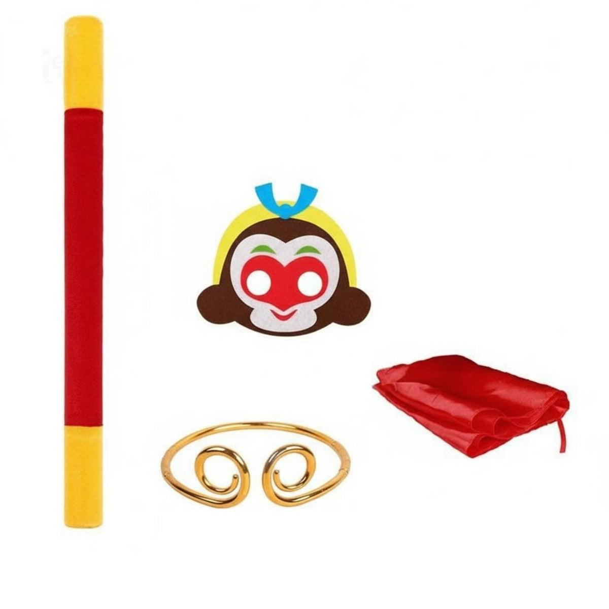 Retractable Golden-Tipped Pole Mythical Protagonist Theme Role Play Toy Soft and Safe Lightweight for Children, Costume Parties