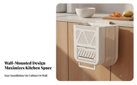 Cabinet Door Trash Bin Space-Saving Cabinet Door Waste Bin Foldable Kitchen Waste Basket Easy to Install for Bathroom, Office