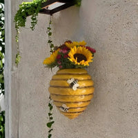 Beehive Wall Planter Creative Design Resin Bee Nest Vase Decorative for Balcony