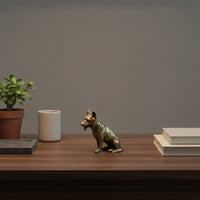 Brass Dog Figurine Miniature Brass Dog Statue Small for Collectors
