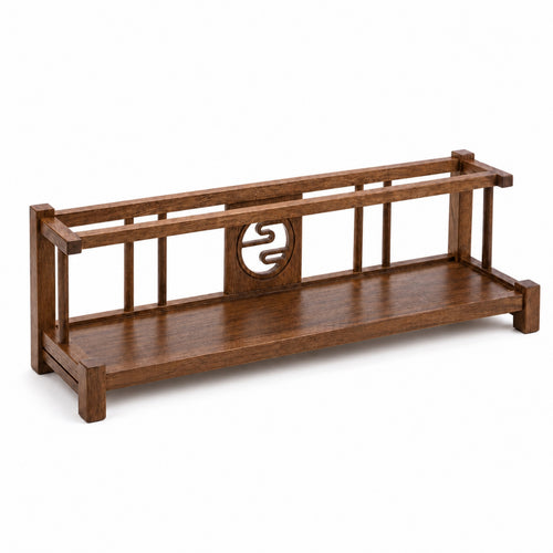 Wooden Display Rack Rectangular Mug Holder Open-Frame for Meditation Room