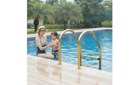 Stainless Steel Pool Ladder Rust Resistant Pool Ladder with Handrails Easy Installation for Villa Owners