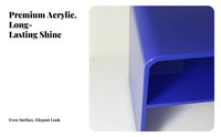 Transparent Curved-Form Designd Table Modern Design Nightstand Minimalist design & aesthetic for Renters