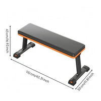 Folding Workout Bench Orange Trim Foldable Flat Bench Black Metal Frame