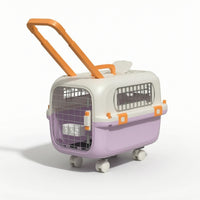 Pet Travel Crate with Wheels Portable Pet Carrier with Wheels Safe for Car Rides