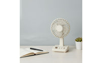 Retro Desktop Fan Small-Sized Design Type-C Battery-Powered Fan Adjustable Speed Motorless Engine for Dorm Room, Travel