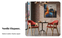 Nordic Design Aesthetic A-Shaped Frame Armchair Minimalist Design Upholstered Armchair Padded Comfort Dining Chair Ergonomic Backrest for Adults, Families, Homeowners, Study, Restaurant, Home Office, Kitchen