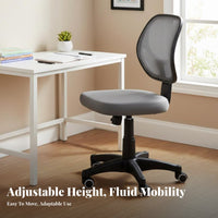 Height Adjustable Armless Caster Chair space-saving Design Armless Rolling Chair Minimalist design rotating Seat Mobile Casters for Children, Students, Small Spaces, Study Room, Bedroom