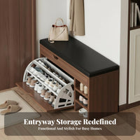 Padded Shoe Storage Bench Multi-Functional Design Cushisingled Shoe Storage
