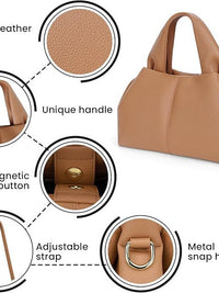 Mini Cloud Bag Dumpling Handbag Leather Shoulder Bag Retro Crossbody Bag