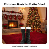 Christmas Santa Boot Toppers Timeless Black Look for Celebrations