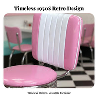 Retro Eatery Stool Backrest Assist Counter Chair With Footrest Upholstered Pad for Adults, Kitchen Island, Dining Room