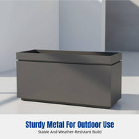 Metal Planter Bench, Outdoor Iron Flower Box, Divider, Seating Combo