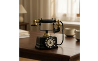 Decorative Vintage Rotary Telephone Ornament Antique-Style Retro Telephone Decor Compact Rotary Phone Model Realistic for Home Decorators, Wine Cabinet