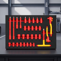 30 Pieces Heavy-Duty Automotive Repair Tool Kit High-Voltage Insulated Tool Kit Portable Insulated Hand Tools Sturdy for Electricians