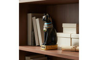 Bastet Figurine Gilded Detail Cat god Ornament Gift Idea Ancient Feline Statue for Entryway