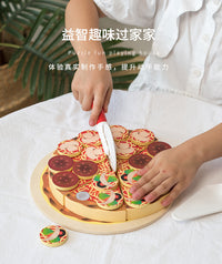 木制仿真披萨切切看儿童过家家厨房玩具男女孩食物切切乐生日礼物