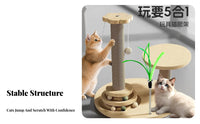 Stable Design Cat Tree with Scratching Post Non-Slip Base Cat Scratching Post with Toys Includes Catnip Balls for Indoors, Living Room, Home