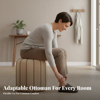 Vanity Stool Multi-Functional Woven Top Vanity Stool sturdy Wood Frame for Adults