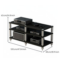 Audio Equipment Stand Stable Structure Audio Amplifier Stand Heavy Duty Amplifier Cabinet for Audiophiles, Home Theater Enthusiasts, Studio